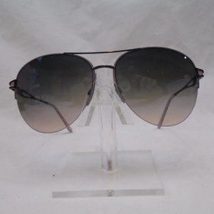 JESSICA SIMPSON BLACK ENAMEL LILLAC AVIATOR GRADIENT SUNGLASSES NWOT CS